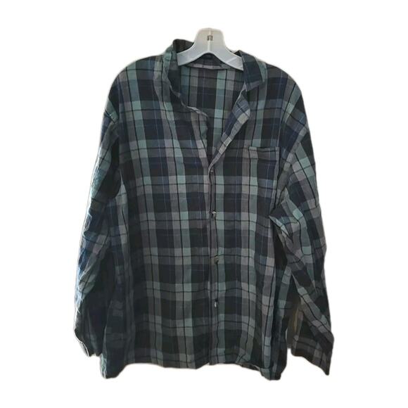 Pendleton Blue Green Plaid Pocket Long Sleeve Button Down Shirt Men's Size Large - Picture 1 of 4